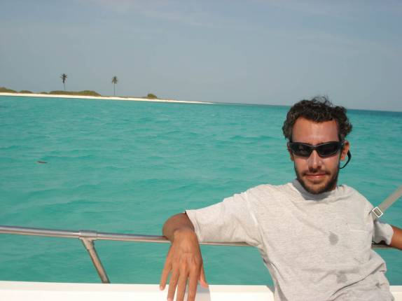 Viajando de um cayo a outro, no arquipélago de Los Roques, no litoral venezuelano